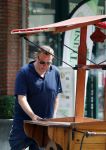Amsterdam 23 juli 2016
 Robert jensen doet boodschappen met zijn mercedes SL 500 cabrio