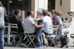 Amsterdam 15 juli 2016
Barry en Sandra Hay op terras met vrienden waaronder Ruben Nicolai en Regina Romeijn.