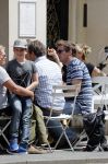 Amsterdam 15 juli 2016
Barry en Sandra Hay op terras met vrienden waaronder Ruben Nicolai en Regina Romeijn.
