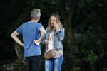 Amsterdam 7 juli 2016 
Connie Breukhoven met haar vriend Eugene v Dun op de fiets in Amsterdam.Opnames Koefnoen met Owen Schumacher Paul Groot Martine Sandifort en Sanne Wallis de Vries. Opnamews vonden plaats in de v Eeghenstraat.