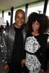 Amsterdam 11 juli 2016 
Modeshow Maria Tailor in de amsterdam Lookout aan het IJ. Sharon Doorson met vriend