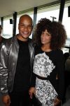 Amsterdam 11 juli 2016 
Modeshow Maria Tailor in de amsterdam Lookout aan het IJ. Sharon Doorson met vriend