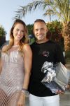 ibiza 23 juni 2017
Opening restarant club Xaxa van EWesley Sneijder en zijn vrouw Yolanthe Sneijder Cabau op eht strand van Cala Tarida. Demy de Zeeuw met vriendin
