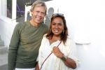 ibiza 23 juni 2017
Opening restarant club Xaxa van EWesley Sneijder en zijn vrouw Yolanthe Sneijder Cabau op eht strand van Cala Tarida. Patty Brard met man Antoine