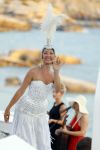 ibiza 23 juni 2017
Opening restarant club Xaxa van EWesley Sneijder en zijn vrouw Yolanthe Sneijder Cabau op eht strand van Cala Tarida.