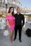 ibiza 23 juni 2017
Opening restarant club Xaxa van EWesley Sneijder en zijn vrouw Yolanthe Sneijder Cabau op eht strand van Cala Tarida.