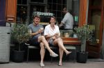 Amsterdam 22 juli 2018
Beau v Erven Dorens en zijn vrouw Selly drinken koffietje op de utrechtsestraat.