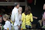 Amsterdam 13 juli 2018
Bridget Maasland en Leon de Ruiter op terras met Carolien de Bruijn en Erik de Vogel