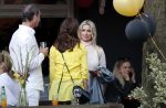 Amsterdam 13 juli 2018
Bridget Maasland en Leon de Ruiter op terras met Carolien de Bruijn en Erik de Vogel
