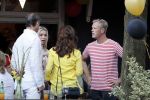 Amsterdam 13 juli 2018
Bridget Maasland en Leon de Ruiter op terras met Carolien de Bruijn en Erik de Vogel