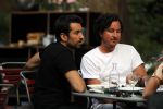 Amsterdam 24 juli 2018
Dotan Harpenau met (een) vriend op terras in Amsterdam.