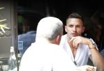 Amsterdam 24 juli 2018
Dusan tadic ( speler ajax) op terras bij v Dam.