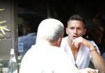 Amsterdam 24 juli 2018
Dusan tadic ( speler ajax) op terras bij v Dam.