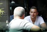 Amsterdam 24 juli 2018
Dusan tadic ( speler ajax) op terras bij v Dam.