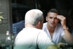 Amsterdam 24 juli 2018
Dusan tadic ( speler ajax) op terras bij v Dam.