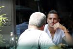 Amsterdam 24 juli 2018
Dusan tadic ( speler ajax) op terras bij v Dam.