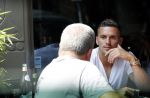 Amsterdam 24 juli 2018
Dusan tadic ( speler ajax) op terras bij v Dam.