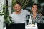 Amsterdam 18 juli 2018
Ellen Hoog met haar man Kelvin de Lang op terras.