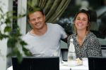 Amsterdam 18 juli 2018
Ellen Hoog met haar man Kelvin de Lang op terras.