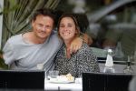 Amsterdam 18 juli 2018
Ellen Hoog met haar man Kelvin de Lang op terras.