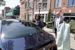 Amsterdam 12 juli 2018
Femke Halsema wordt thuis opgehaald en naar de stopera gebracht waar ze geinstalleerd wordt tot Burgemeester van Amsterdam.