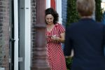 Amsterdam 28 juni 2018
Femke Halsema krijgt bloemen omdat ze de nieuwe burgemeester van Amsterdam wordt.