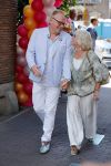 Amsterdam 15 juli 2018
Frits Huffnagel feestje voor zijn 50e verjaardag bij hotel the Grand. Frits met Willeke Alberti