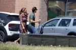 Almere 3 juli 2018
Glennis Grace met haar nieuwe vriend Levy Simon op terras.