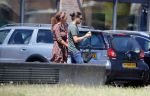 Almere 3 juli 2018
Glennis Grace met haar nieuwe vriend Levy Simon op terras.