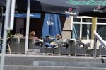 Almere 3 juli 2018
Glennis Grace met haar nieuwe vriend Levy Simon op terras.