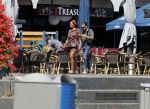 Almere 3 juli 2018
Glennis Grace met haar nieuwe vriend Levy Simon op terras.