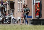 Almere 3 juli 2018
Glennis Grace met haar nieuwe vriend Levy Simon op terras.