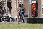 Almere 3 juli 2018
Glennis Grace met haar nieuwe vriend Levy Simon op terras.