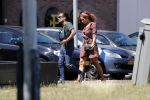 Almere 3 juli 2018
Glennis Grace met haar nieuwe vriend Levy Simon op terras.
