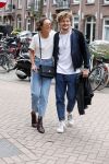 Amsterdam 13 juli 2018
Holly Brood en Soy Kroon op vespa scooter
