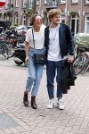 Amsterdam 13 juli 2018
Holly Brood en Soy Kroon op vespa scooter