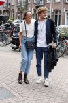 Amsterdam 13 juli 2018
Holly Brood en Soy Kroon op vespa scooter