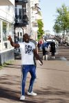 Amsterdam 14 juli 2018
Jandino Asporaat op straat in Amsterdam.
