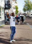 Amsterdam 14 juli 2018
Jandino Asporaat op straat in Amsterdam.