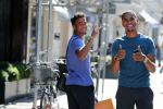 Amsterdam 2 juli 2018
Justin Kluivert met een vriend op de pc hooftstraat.