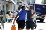 Amsterdam 2 juli 2018
Justin Kluivert met een vriend op de pc hooftstraat.