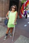 Amsterdam 15 juli 2018
Frits Huffnagel feestje voor zijn 50e verjaardag bij hotel the Grand. Justine Pelmelay op krukken
