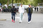Amsterdam 9 juli 2018
Ruud Gullit met zijn zoon Maxim en Dj Johnny Kelvin.