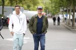 Amsterdam 9 juli 2018
Ruud Gullit met zijn zoon Maxim en Dj Johnny Kelvin.