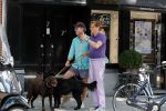 Amsterdam 30 juli 2019
Frank en Rogier ( Paleis voor een prikkie) met hun honden op de cornelis schuytstraat.