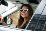 Amsterdam 3 juli 2019
Olcay Gulsen met aparte zonnebril in haar auto in Amsterdam