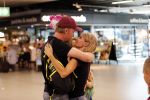 Schiphol 22 juli 2019
Wielrenners voor nierstichting arriveren op schiphol.
Oa Leontien v Moorsel Nicole Buch Remco Veldhuis en Erik Dijkstra. Remco met zijn vrouw