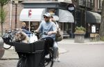 Amsterdam 14 juli 2023
Davy Klaassen met vriendin en hond op de bakfiets in Amsterdam zuid.