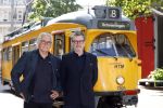 Den Haag 2 juli 2023
Erik de Zwart en vriiend/collega Paul v d Lugt rijden op een tram in Den haag