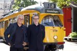 Den Haag 2 juli 2023
Erik de Zwart en vriiend/collega Paul v d Lugt rijden op een tram in Den haag
